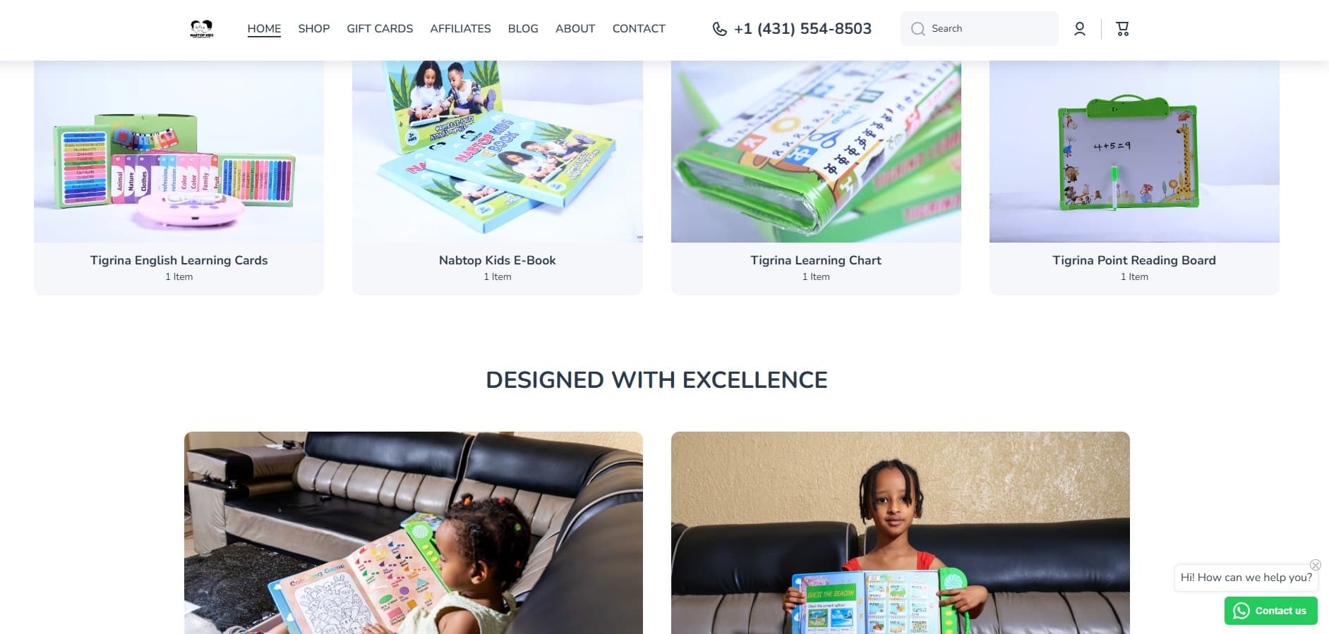 Nabtop Kids e-commerce website built by Primo Promotion