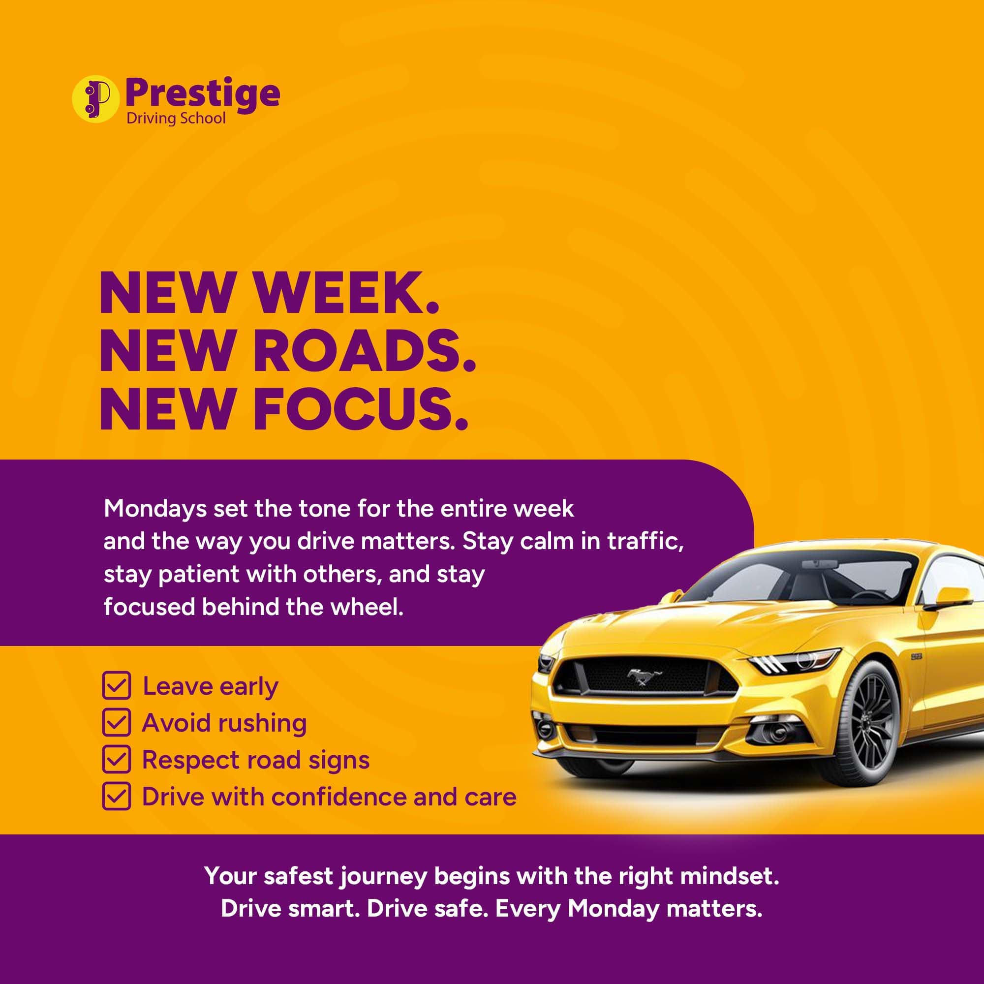 Prestige Driving School — Social Media Design